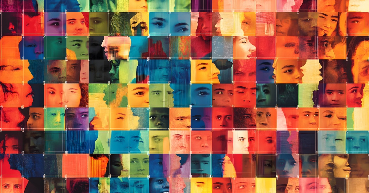 Vibrant Mosaic Collage of Diverse Faces and Expressions - Creati